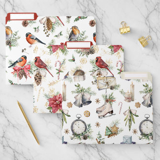 Vintage Christmas Designs Pattern File Folder