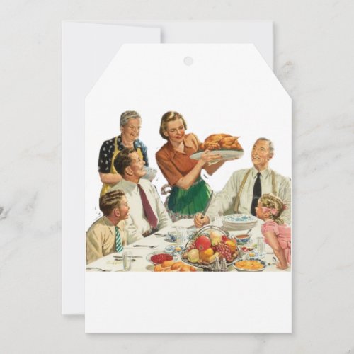 Vintage Christmas Dinner Feast Holiday Card