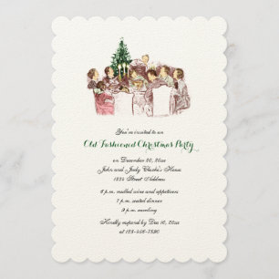 Vintage Christmas Dinner Holiday Party Invitation