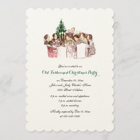 Vintage Christmas Dinner Holiday Party Invitation