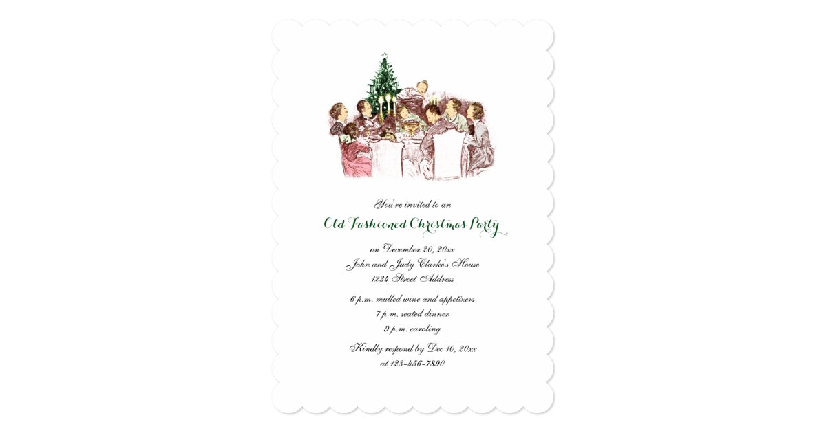 Vintage Christmas Dinner Holiday Party Invitation | Zazzle.com