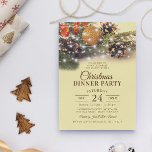 Vintage Christmas Dinner Party Invitation
