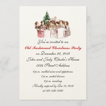 Vintage Christmas Dinner Party Invitations by stampgallery at Zazzle