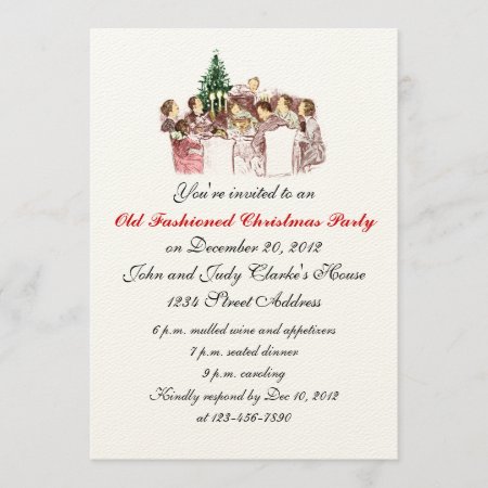 Vintage Christmas Dinner Party Invitations