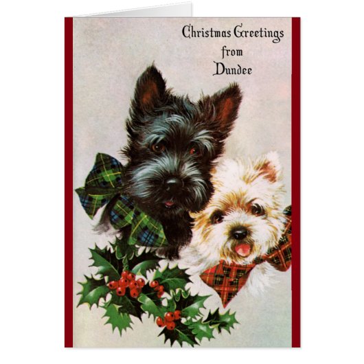 Vintage Christmas Dogs Cards (Front)