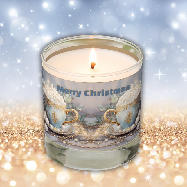Vintage Christmas Eggnog Blue & Gold | Scented Candle (Creator Uploaded)