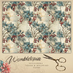 Vintage Christmas Elegant Red Grey Decoupage Tissue Paper<br><div class="desc">Welcome to the Winter Elegance Collection. This line features a variety of tissue papers tailored for the winter season. Each design showcases a distinct color palette, providing a fitting bac kdrop for holiday gifts and decoupage paper craft Vintage Winter Elegance: Red Berries & Moody Grey Florals Wrapping Paper. This design...</div>