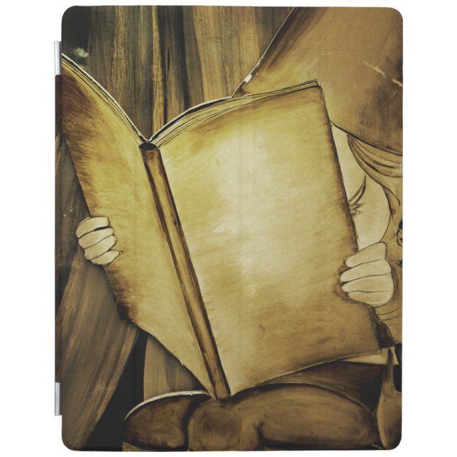 Vintage Christmas Elf Reading iPad Smart Cover (Front)