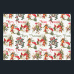Vintage Christmas Elves And Mushrooms  Wrapping Paper Sheets<br><div class="desc">Cute little vintage Christmas elves with mushrooms and festive greenery.</div>