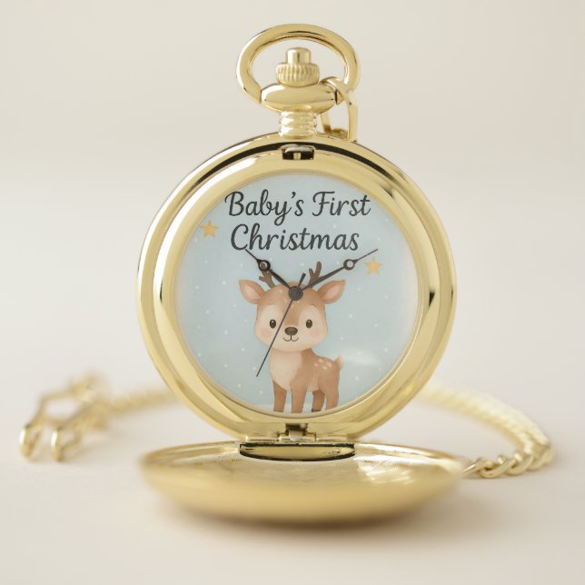 Vintage christmas engraved classic monogram pocket watch (Inside)