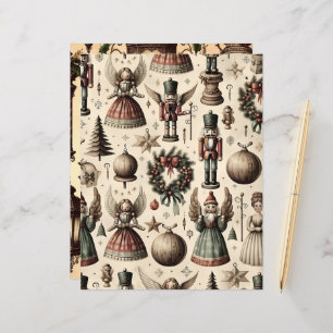 Vintage Christmas Ephemera Scrapbook Paper