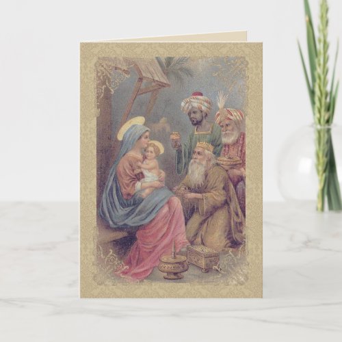 Vintage Christmas Epiphany Three Kings Holiday Card