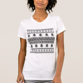 Vintage christmas ethnic pattern BW t shirt