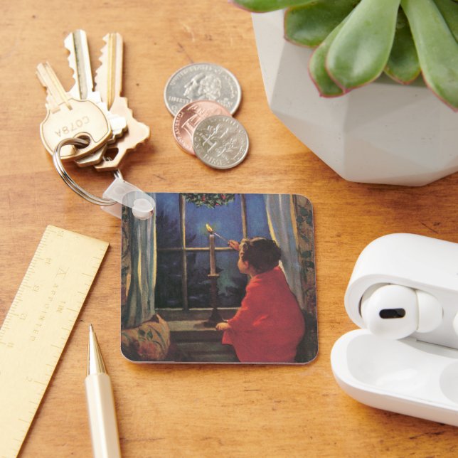 Vintage Christmas Eve by Jessie Willcox Smith Keychain (Desk)