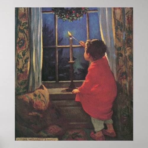 Vintage Christmas Eve by Jessie Willcox Smith Poster