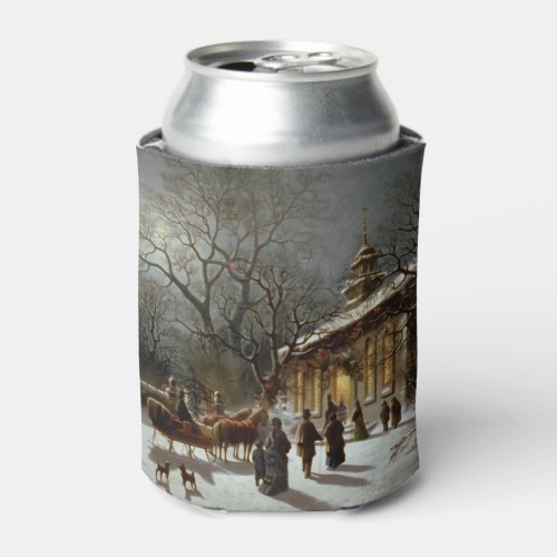 Vintage Christmas Eve Can Cooler