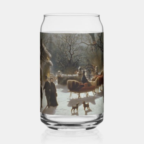 Vintage Christmas Eve Can Glass