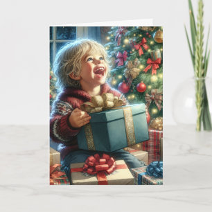 Vintage Christmas Eve Joy Personalized Card