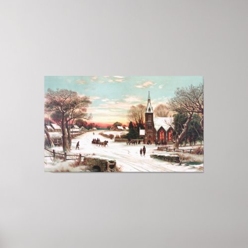 Vintage Christmas Eve Large Canvas Print