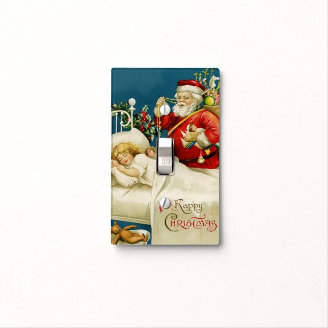 Vintage Christmas Eve Light Switch Cover (In Situ)