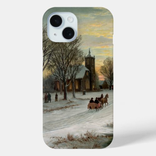 Vintage Christmas Eve Night iPhone 15 Case