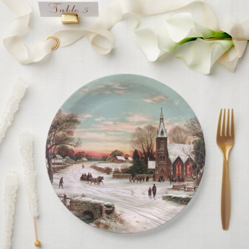 Vintage Christmas Eve Paper Plates