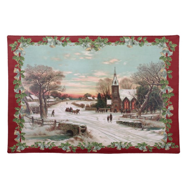 Vintage Christmas Eve Placemat (Front)