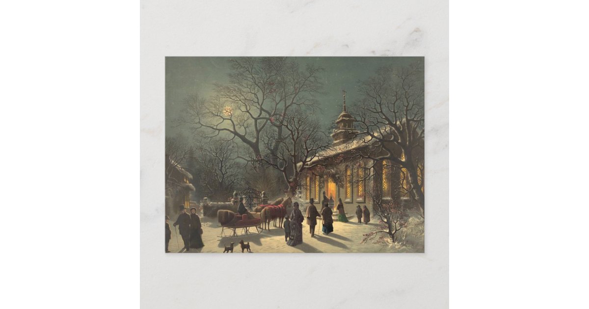 Vintage Christmas Eve Postcard | Zazzle.com