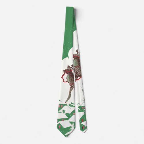 Vintage Christmas Eve Retro Santa Claus in Sleigh Tie