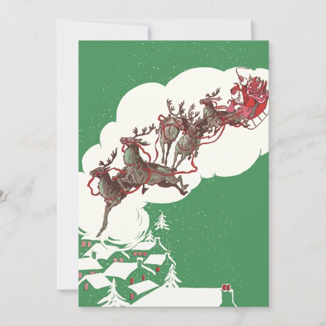 Vintage Christmas Eve Retro Santa Claus Invitation (Front)