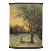 Vintage Christmas Eve Sunset Winter Landscape Lamp Shade (Right)