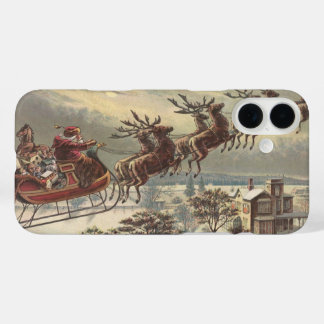 Vintage Christmas Eve Victorian Santa Claus Sleigh iPhone 16 Plus Case