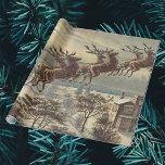 Vintage Christmas Eve Victorian Santa Claus Sleigh Wrapping Paper<br><div class="desc">Vintage illustration Victorian Merry Christmas holiday design featuring Santa Claus in his sleigh with his reindeer delivering toys on Christmas Eve. Saint Nicholas flying through the sky over a town with houses in the light of the moon. By Thomas Nast.</div>
