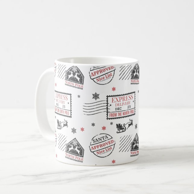 Vintage Christmas Express Delivery Coffee Mug (Front Left)