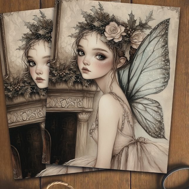 Vintage Christmas Fairy Ballerina Decoupage  Tissue Paper (Creator Uploaded)