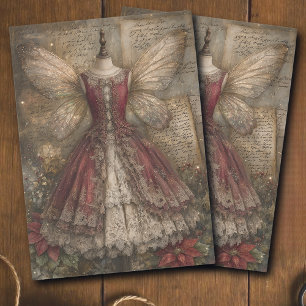 Vintage Christmas Fairy Costume Decoupage Tissue Paper