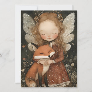 Vintage Christmas Fairy with Fox Whimsical Holiday