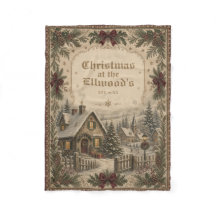 Vintage Christmas Family Name Personalized Decor