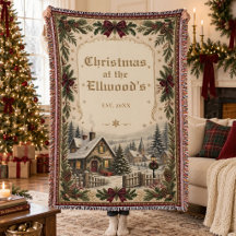 Vintage Christmas Family Name Personalized Decor
