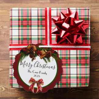 Vintage Christmas Family Paper Ornament Card