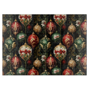 Vintage Christmas fantasy Floral Pattern Cutting Board