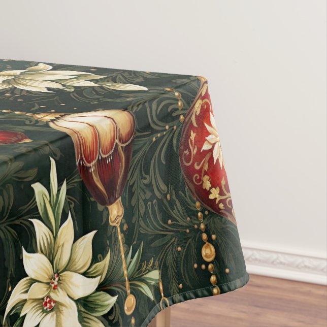 Vintage Christmas fantasy Floral Pattern Tablecloth (In Situ)
