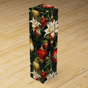 Vintage Christmas fantasy Floral Pattern Wine Box