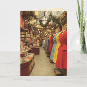 Vintage Christmas Fashion Arcade Holiday Card