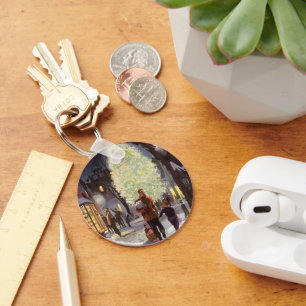 Vintage Christmas, Father Shopping with the Kids Keychain