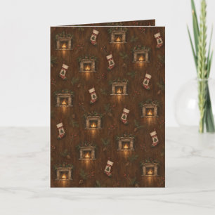 Vintage Christmas FD Card 2 – Fireplace & Stocking