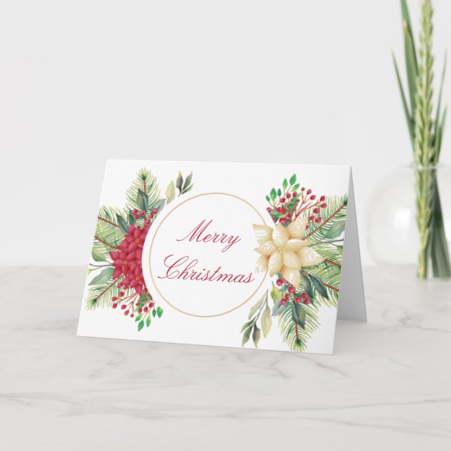 Vintage Christmas floral   Card (Front)