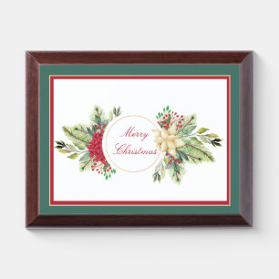 Vintage Christmas floral custom Plaque