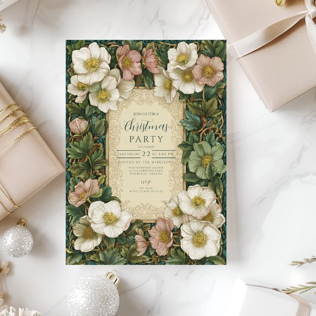 Vintage Christmas Floral Invitation (Creator Uploaded)