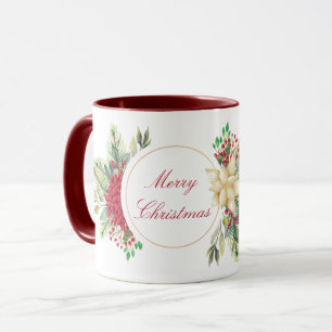 Vintage Christmas floral Mug